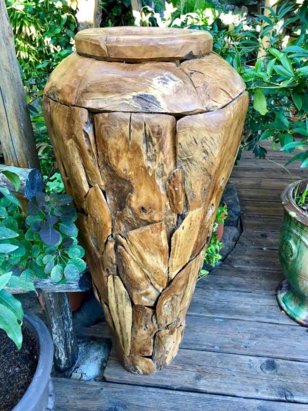 Vase en bois recyclé
