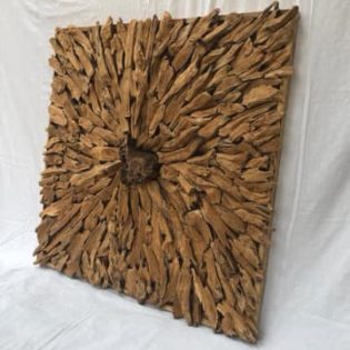Décoration carrée bois recyclé
