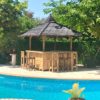 Abri de jardin en bambou bar en bord de piscine